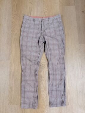 Men’s Massimo Dutti Slim Fit Plaid Dress Pants Brown Size 31X30